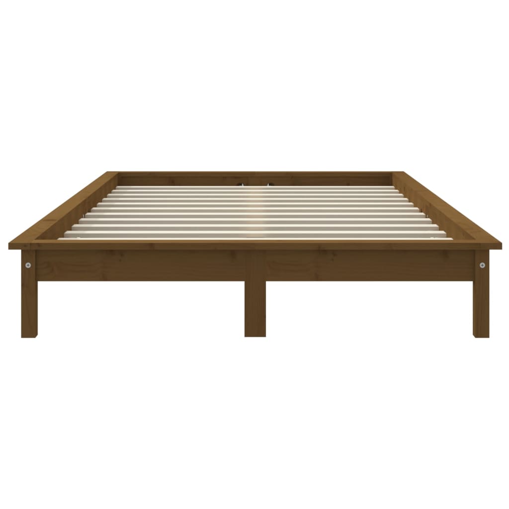 Estrutura cama de casal pequena 120x190 cm pinho maciço branco