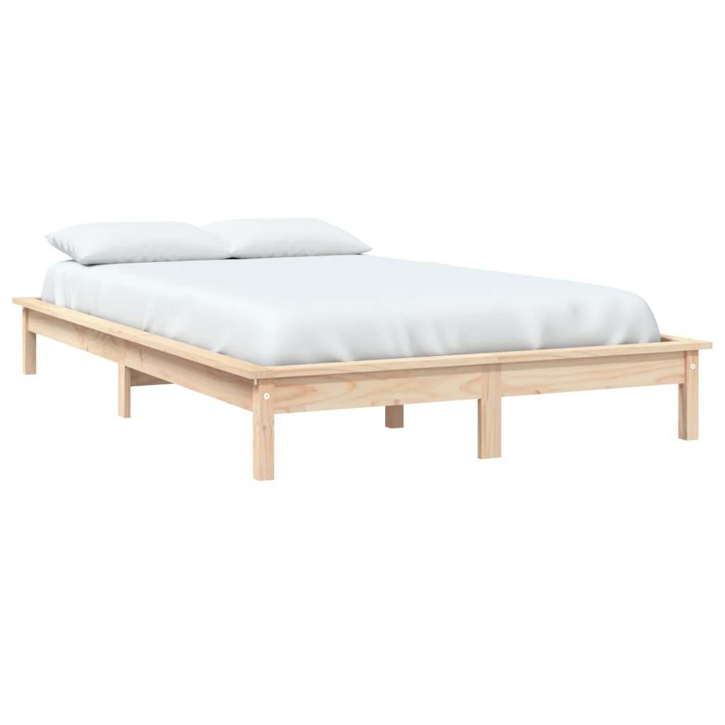 Cama sem colchão 135x190 cm madeira de pinho maciça branco