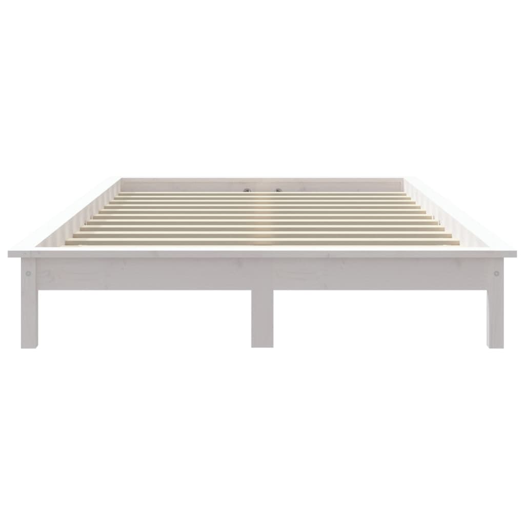 Cama sem colchão 135x190 cm madeira de pinho maciça branco