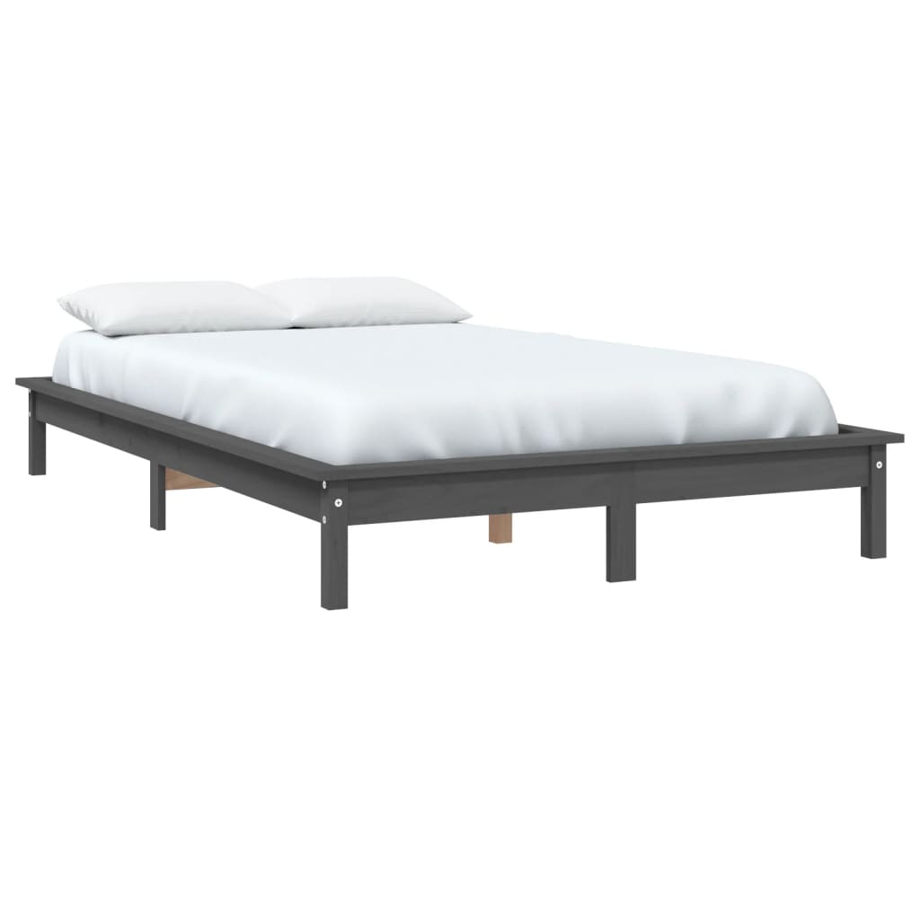 Cama sem colchão 135x190 cm madeira de pinho maciça branco