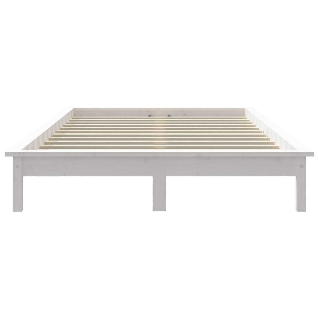 Cama sem colchão 140x190 cm madeira de pinho maciça branco