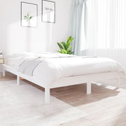 Cama sem colchão 140x190 cm madeira de pinho maciça branco