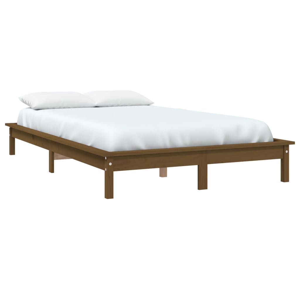 Cama sem colchão 140x190 cm madeira de pinho maciça branco