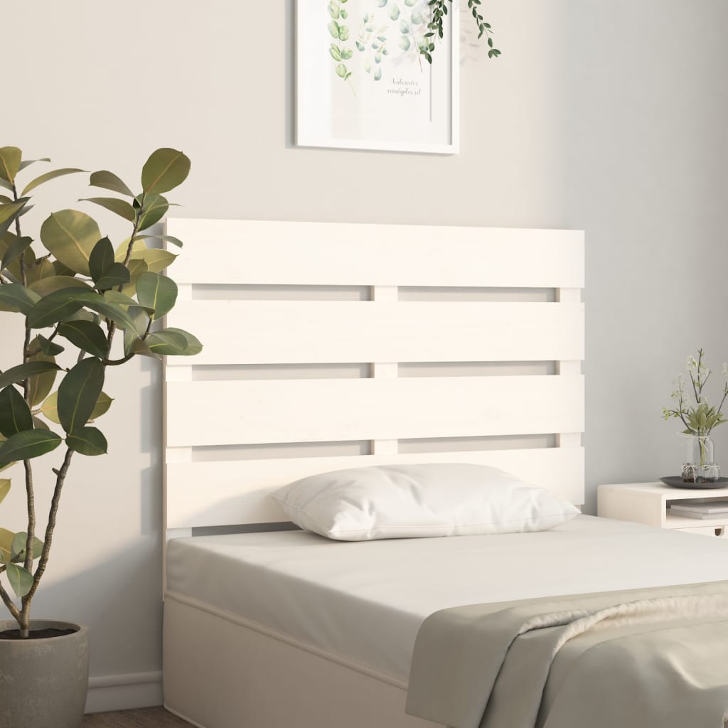 Cabeceira de cama 200x3x80 cm pinho maciço branco