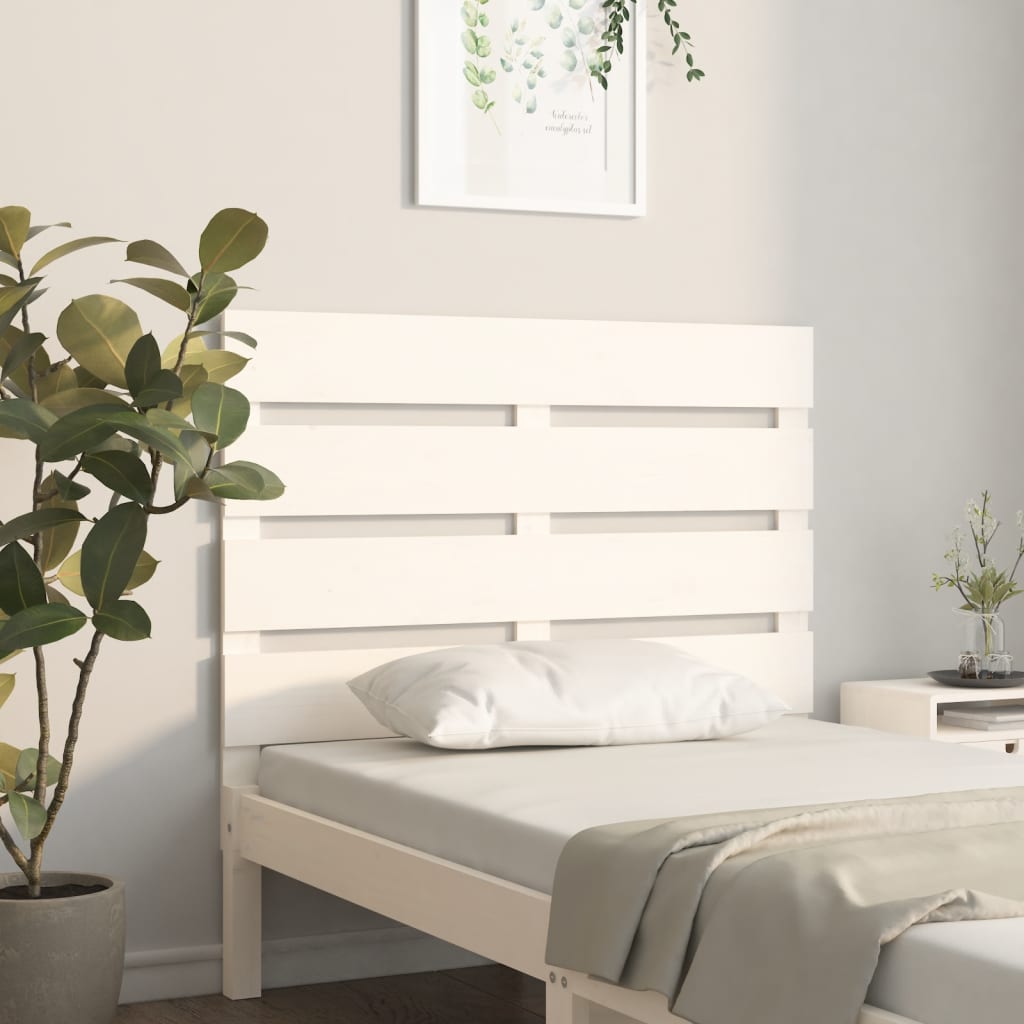 Cabeceira de cama 200x3x80 cm pinho maciço branco