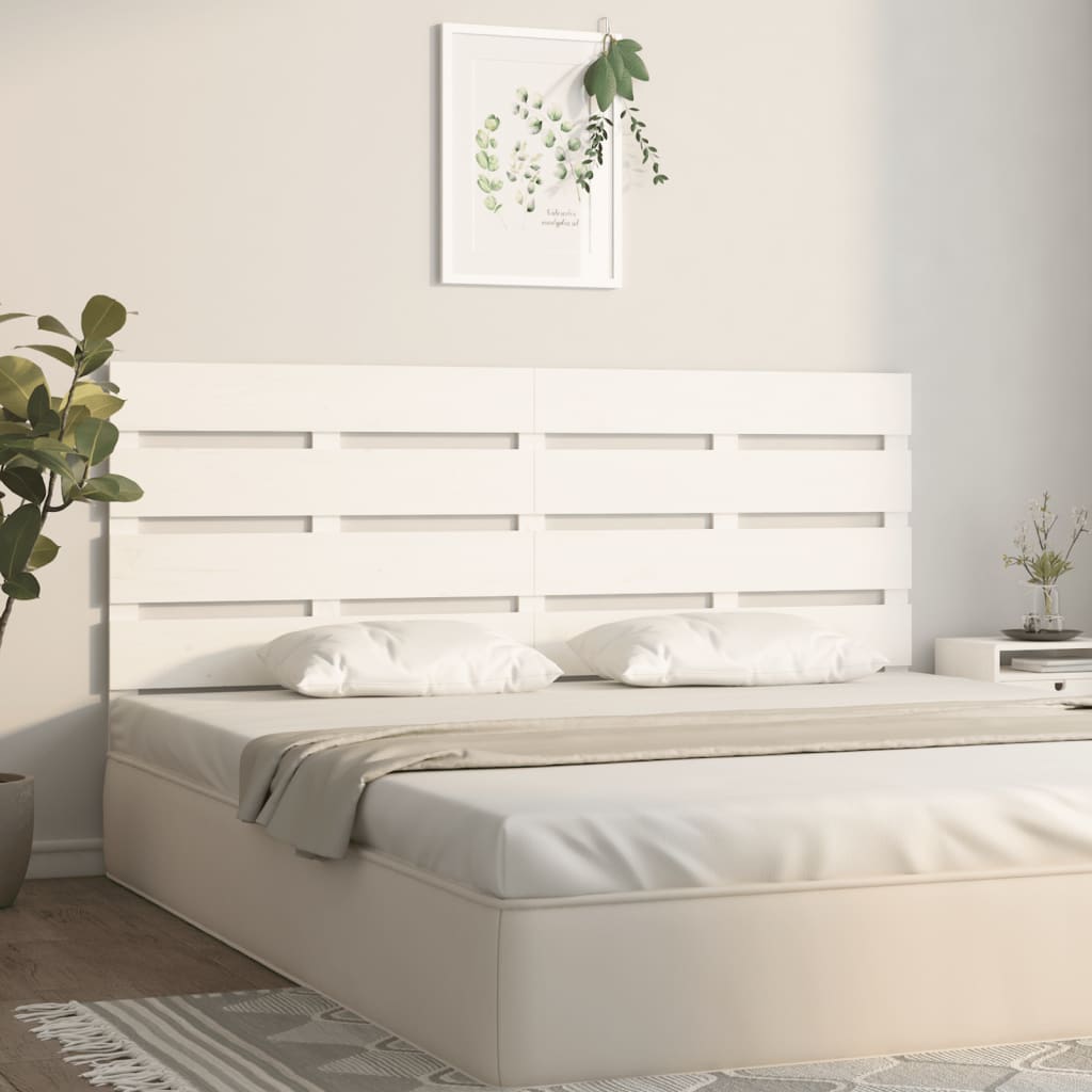 Cabeceira de cama 200x3x80 cm pinho maciço branco