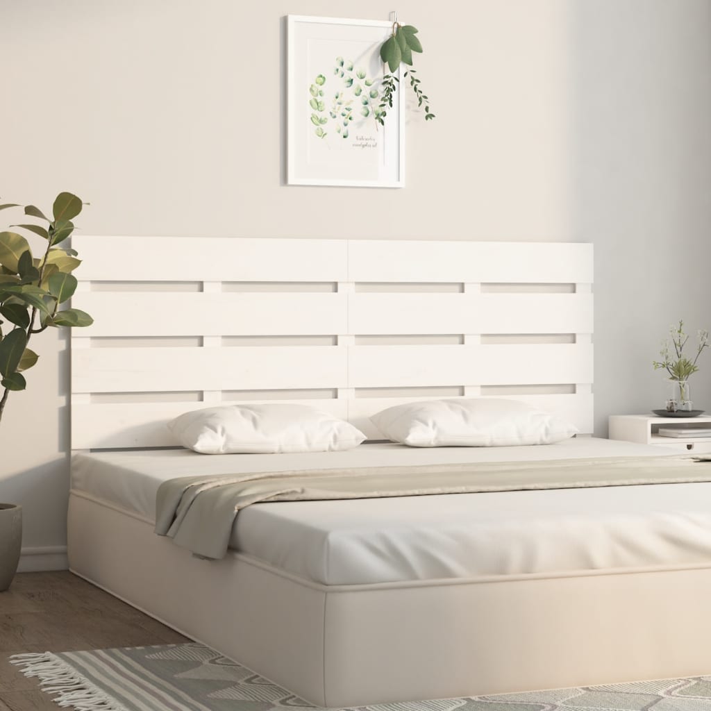 Cabeceira de cama 200x3x80 cm pinho maciço branco