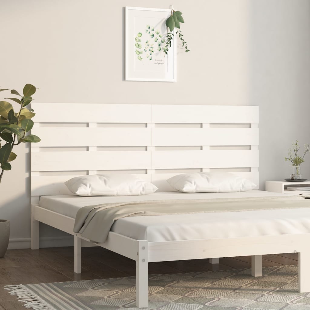 Cabeceira de cama 200x3x80 cm pinho maciço branco