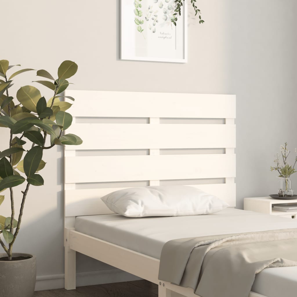 Cabeceira de cama 200x3x80 cm pinho maciço branco