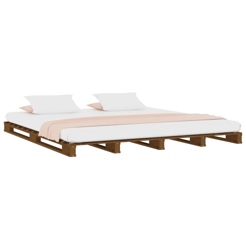 Cama de paletes 200x200 cm pinho maciço branco
