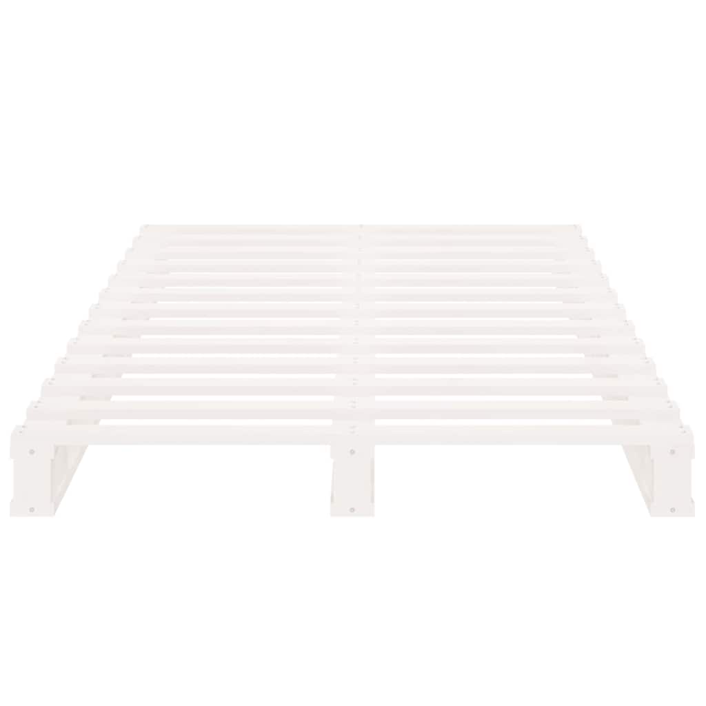 Cama de paletes de solteiro 90x190 cm pinho maciço branco