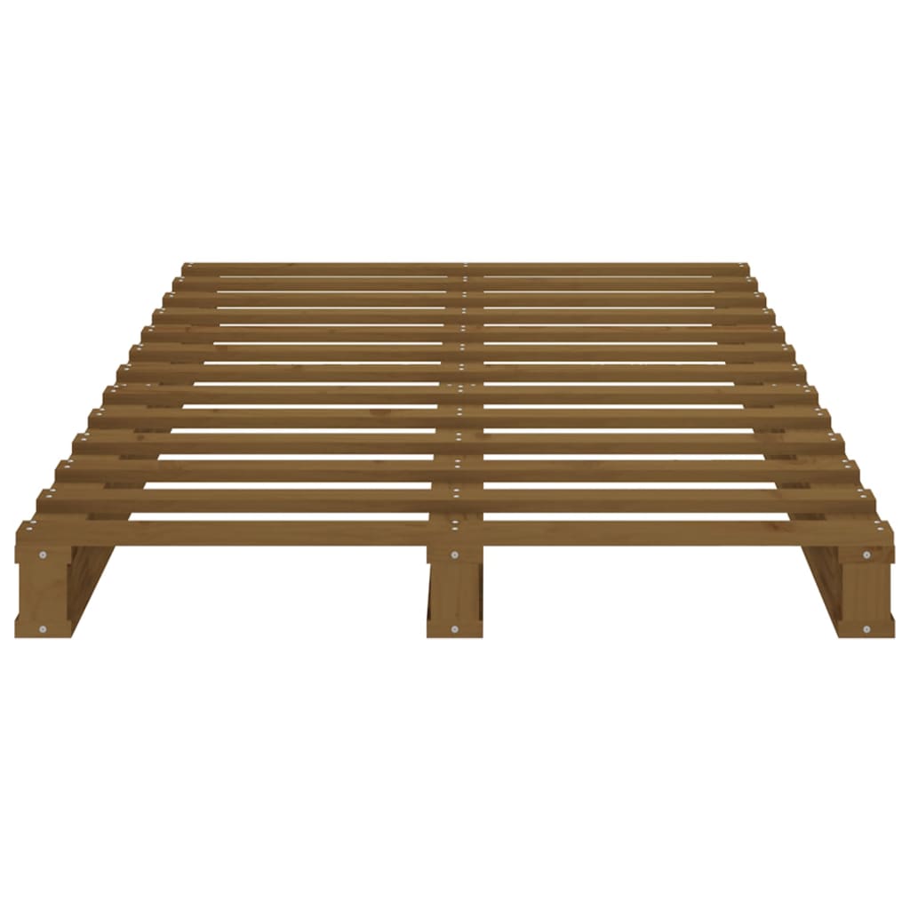 Cama de paletes de solteiro 90x190 cm pinho maciço branco