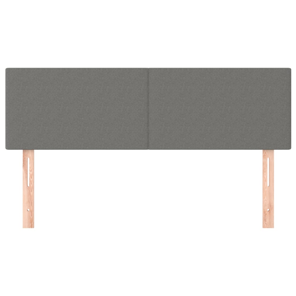 Cabeceira de cama 2 pcs tecido 72x5x78/88 cm cinzento-escuro