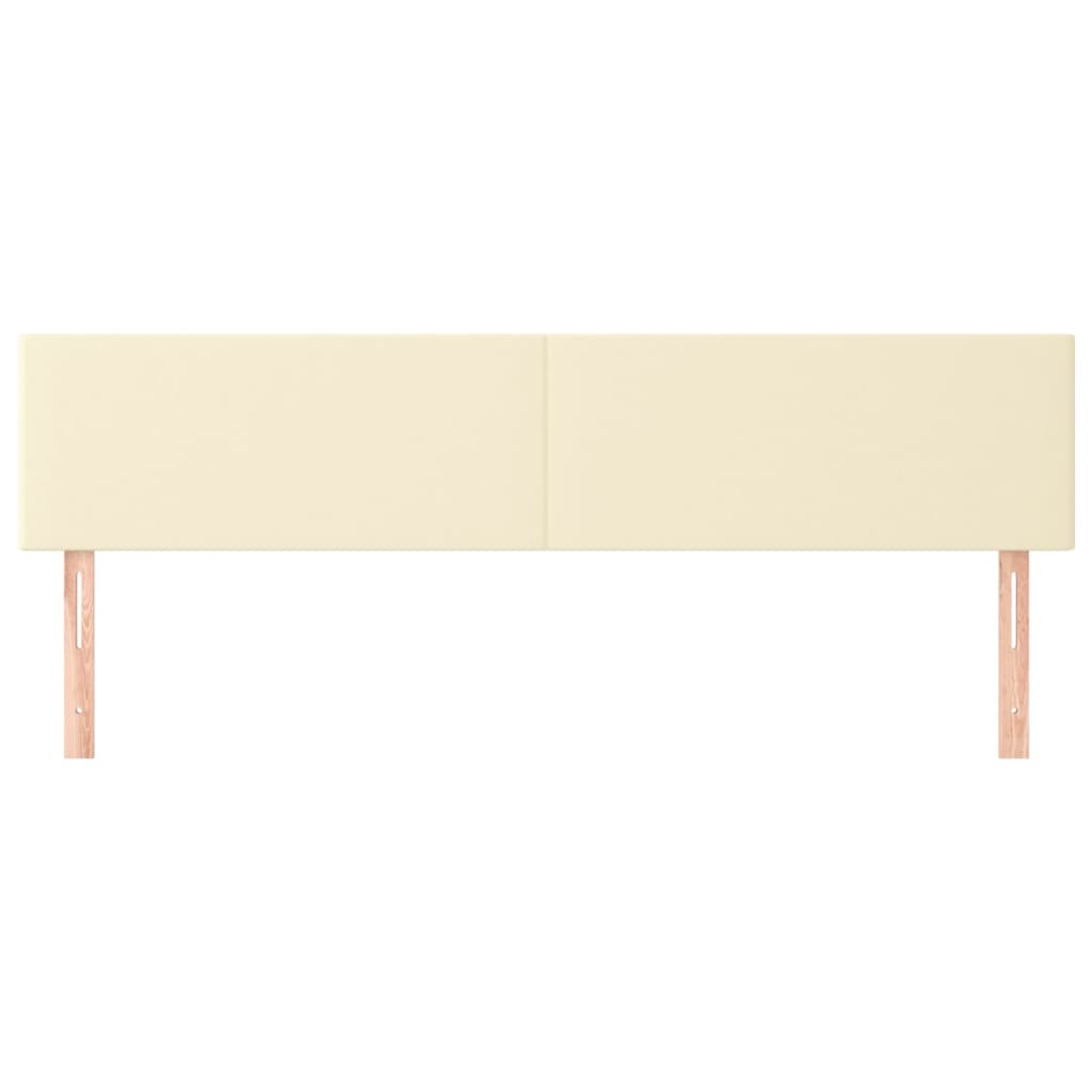 Cabeceira de cama 2 pcs couro artificial 80x5x78/88 cm creme