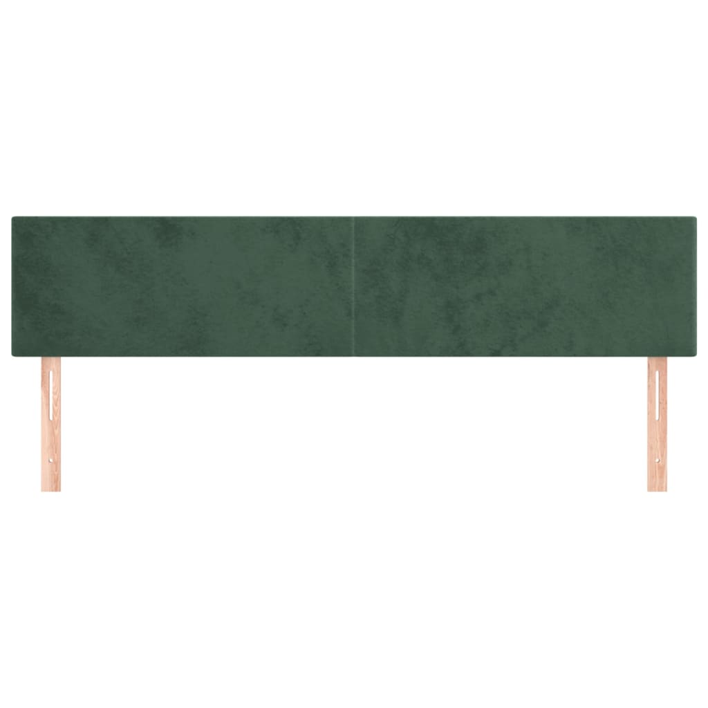 Cabeceira de cama 2 pcs veludo 100x5x78/88 cm verde-escuro