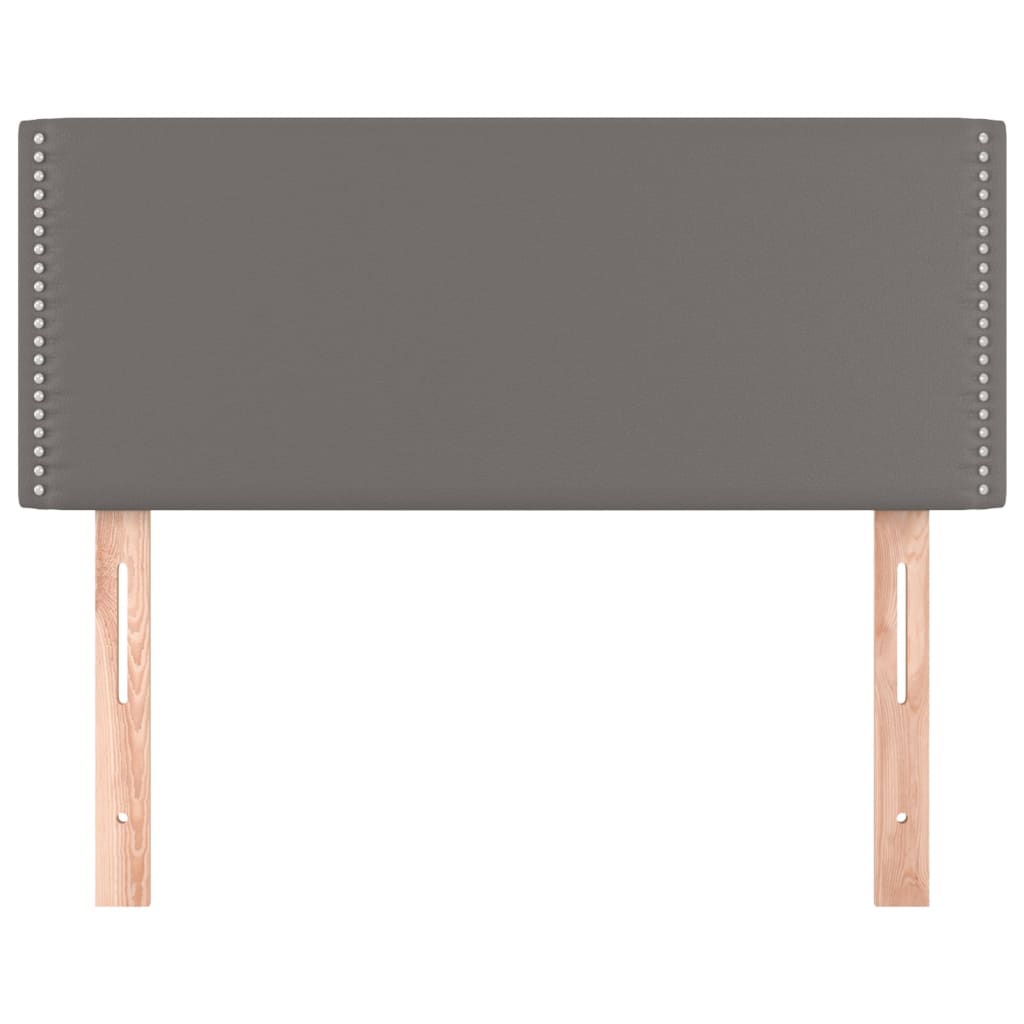 Cabeceira de cama couro artificial 90x5x78/88 cm cinzento