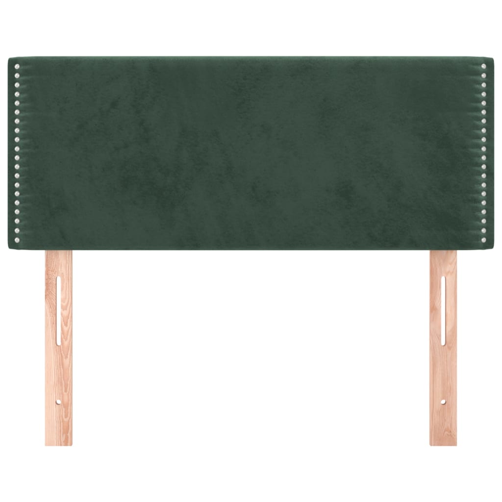 Cabeceira de cama veludo 100x5x78/88 cm verde-escuro