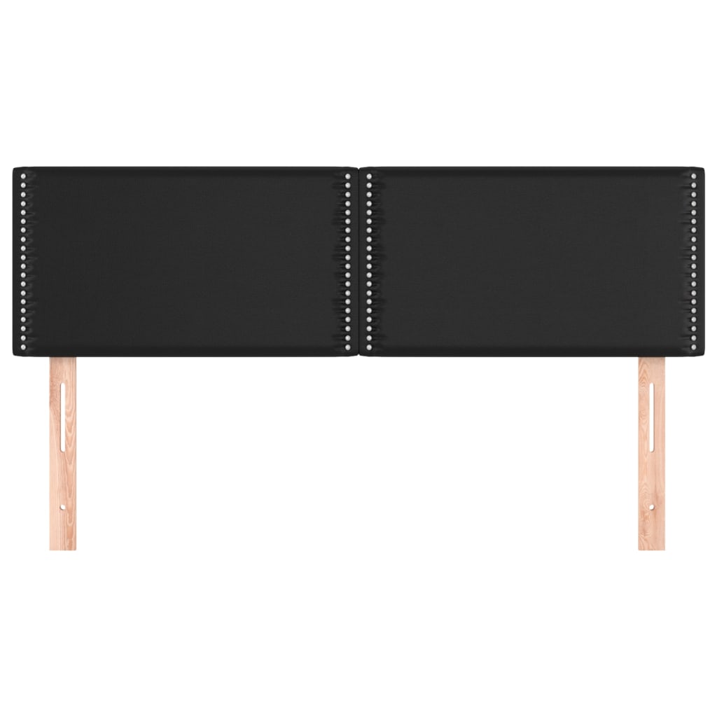 Cabeceira de cama 2 pcs couro artificial 72x5x78/88 cm preto