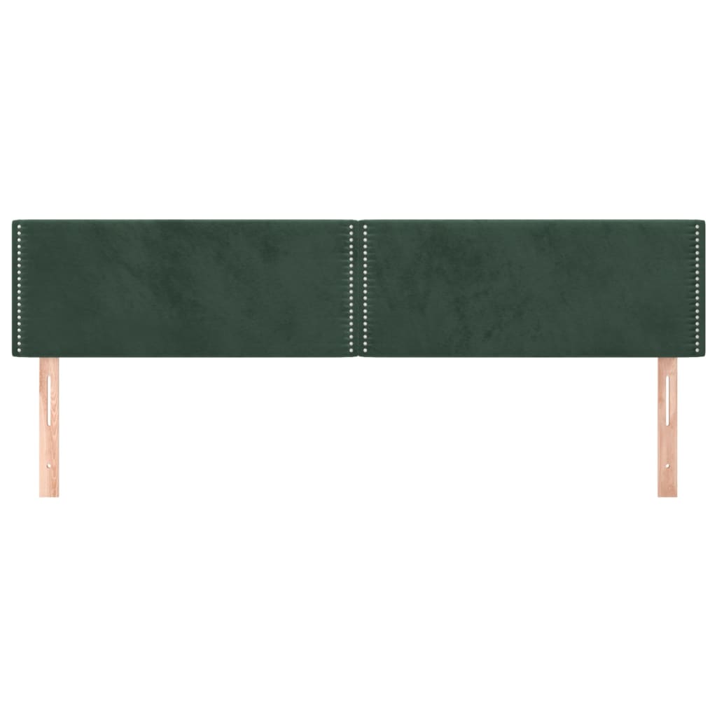 Cabeceira de cama 2 pcs veludo 80x5x78/88 cm verde-escuro