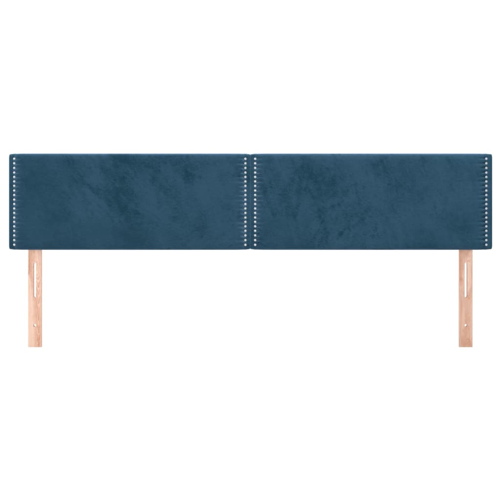 Cabeceira de cama 2 pcs veludo 90x5x78/88 cm azul-escuro