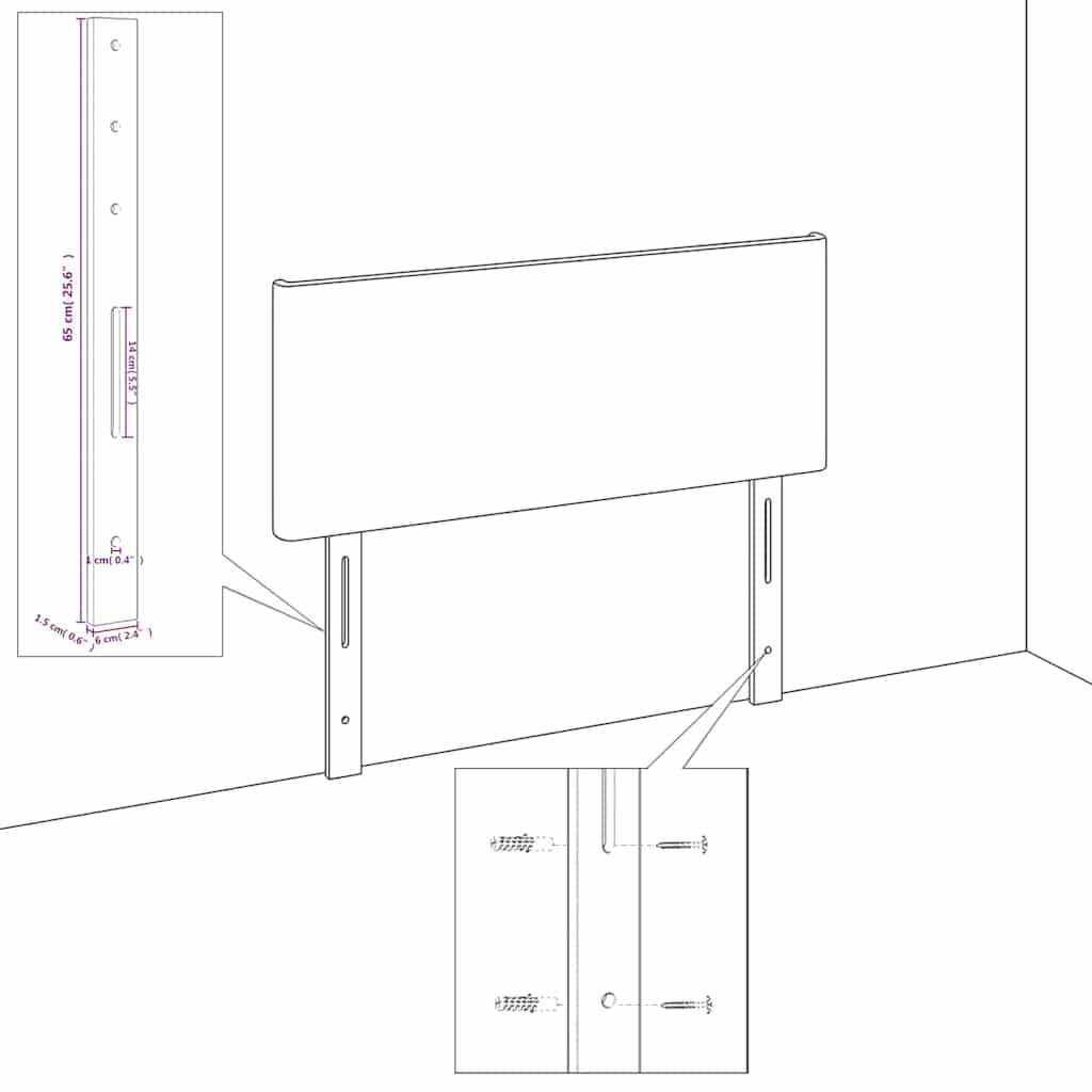 Cabeceira de cama veludo 100x5x78/88 cm preto