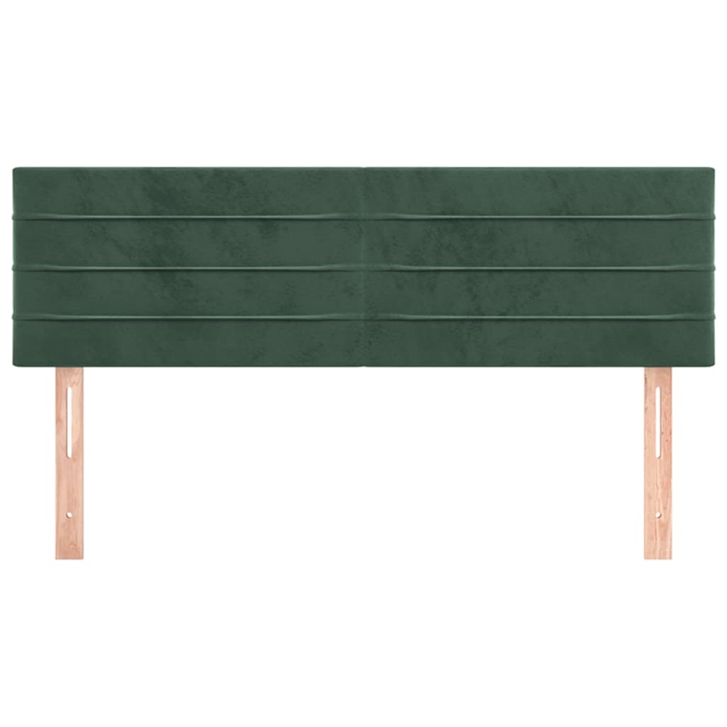 Cabeceira de cama 2 pcs veludo 72x5x78/88 cm verde-escuro