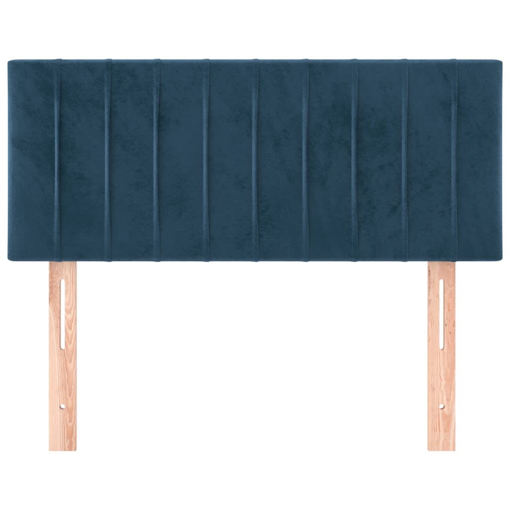 Cabeceira de cama veludo 90x5x78/88 cm azul-escuro
