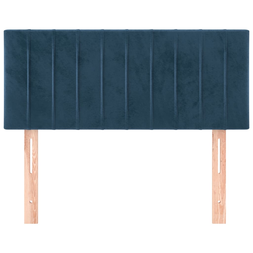 Cabeceira de cama veludo 100x5x78/88 cm azul-escuro