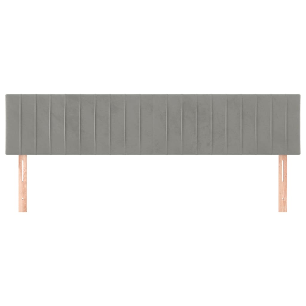 Cabeceira de cama 2 pcs veludo 80x5x78/88 cm cinzento-claro