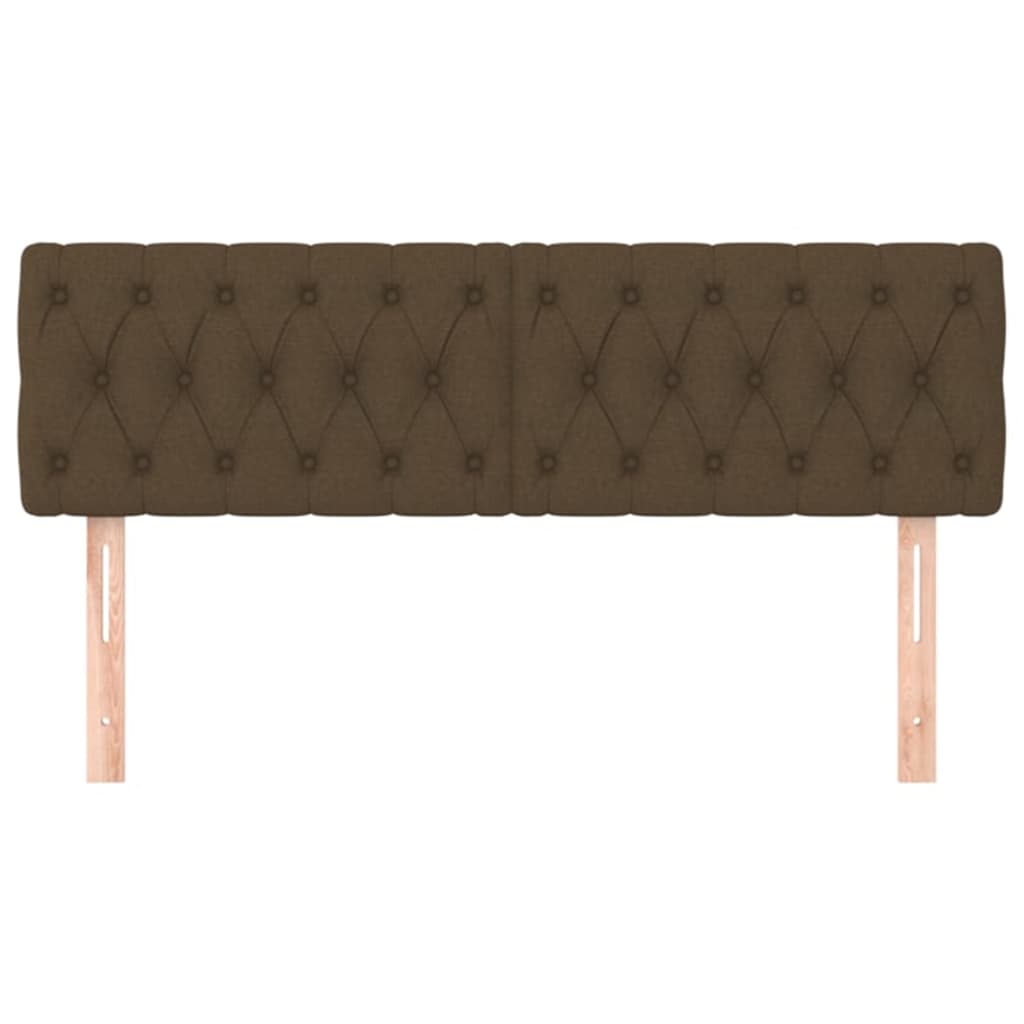 Cabeceira de cama 2 pcs tecido 72x7x78/88 cm castanho-escuro