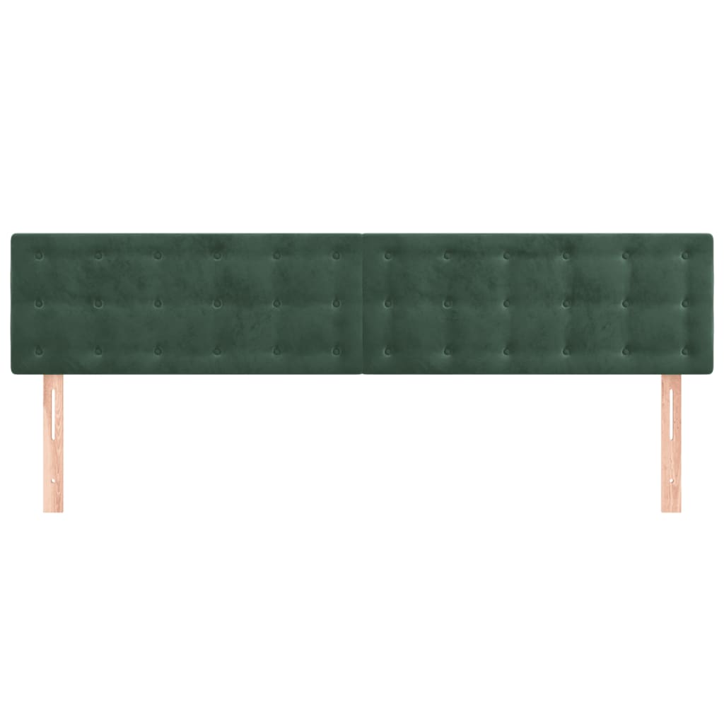 Cabeceira de cama 2 pcs veludo 80x5x78/88 cm verde-escuro