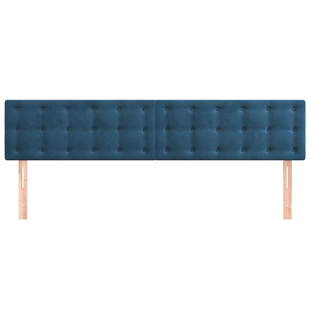 Cabeceira de cama 2 pcs veludo 90x5x78/88 cm azul-escuro
