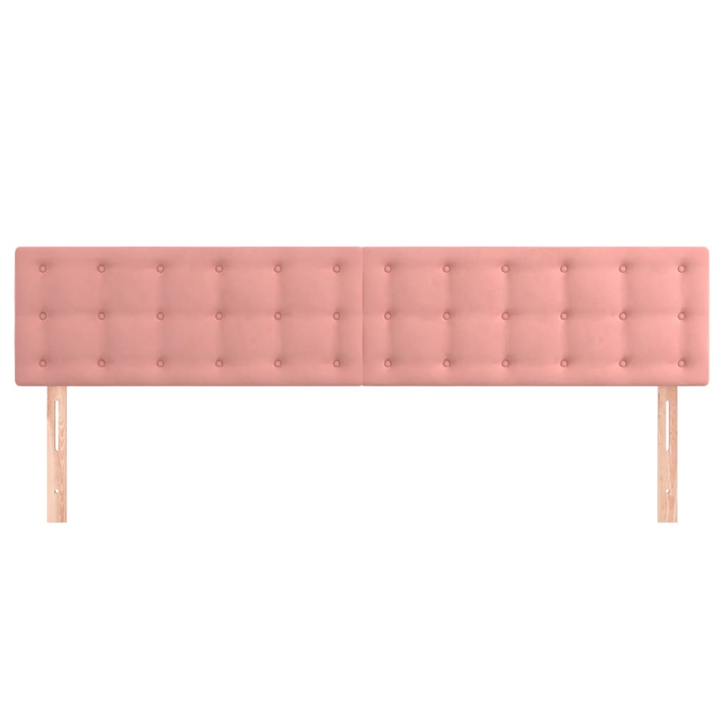 Cabeceira de cama 2 pcs veludo 90x5x78/88 cm rosa