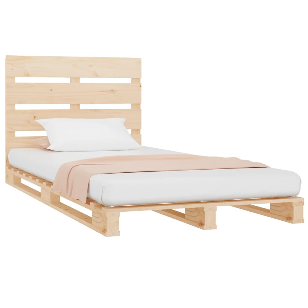 Estrutura de cama 90x200 cm pinho maciço branco