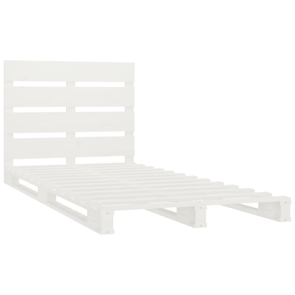 Estrutura de cama 90x200 cm pinho maciço branco