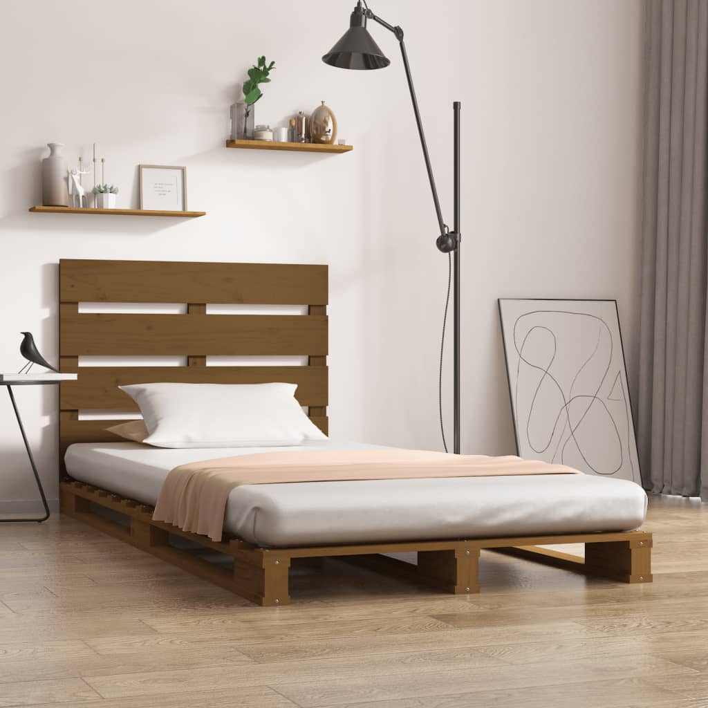 Estrutura de cama 90x200 cm pinho maciço branco