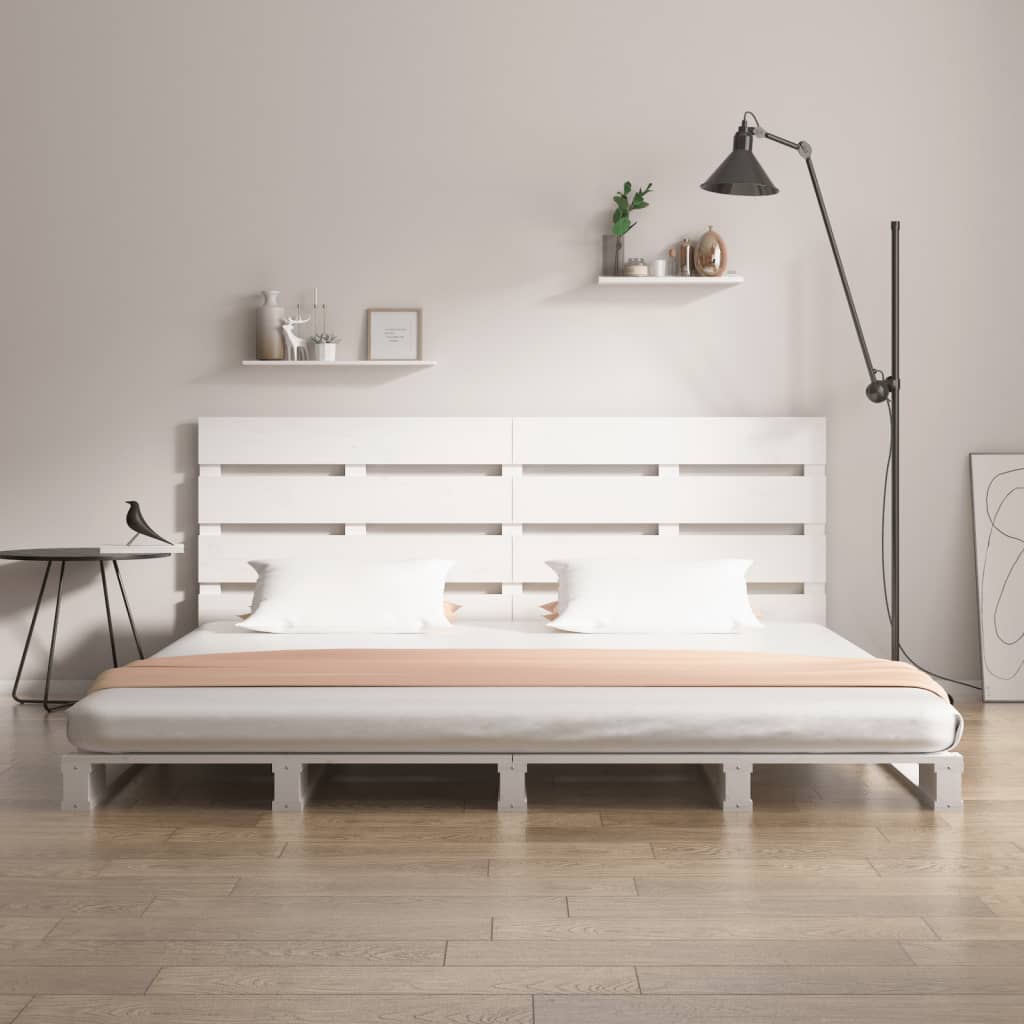 Estrutura de cama 160x200 cm pinho maciço branco