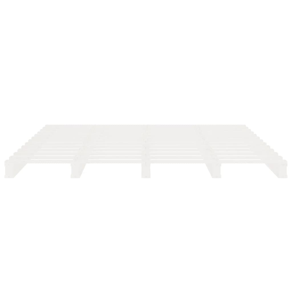 Estrutura de cama 160x200 cm pinho maciço branco