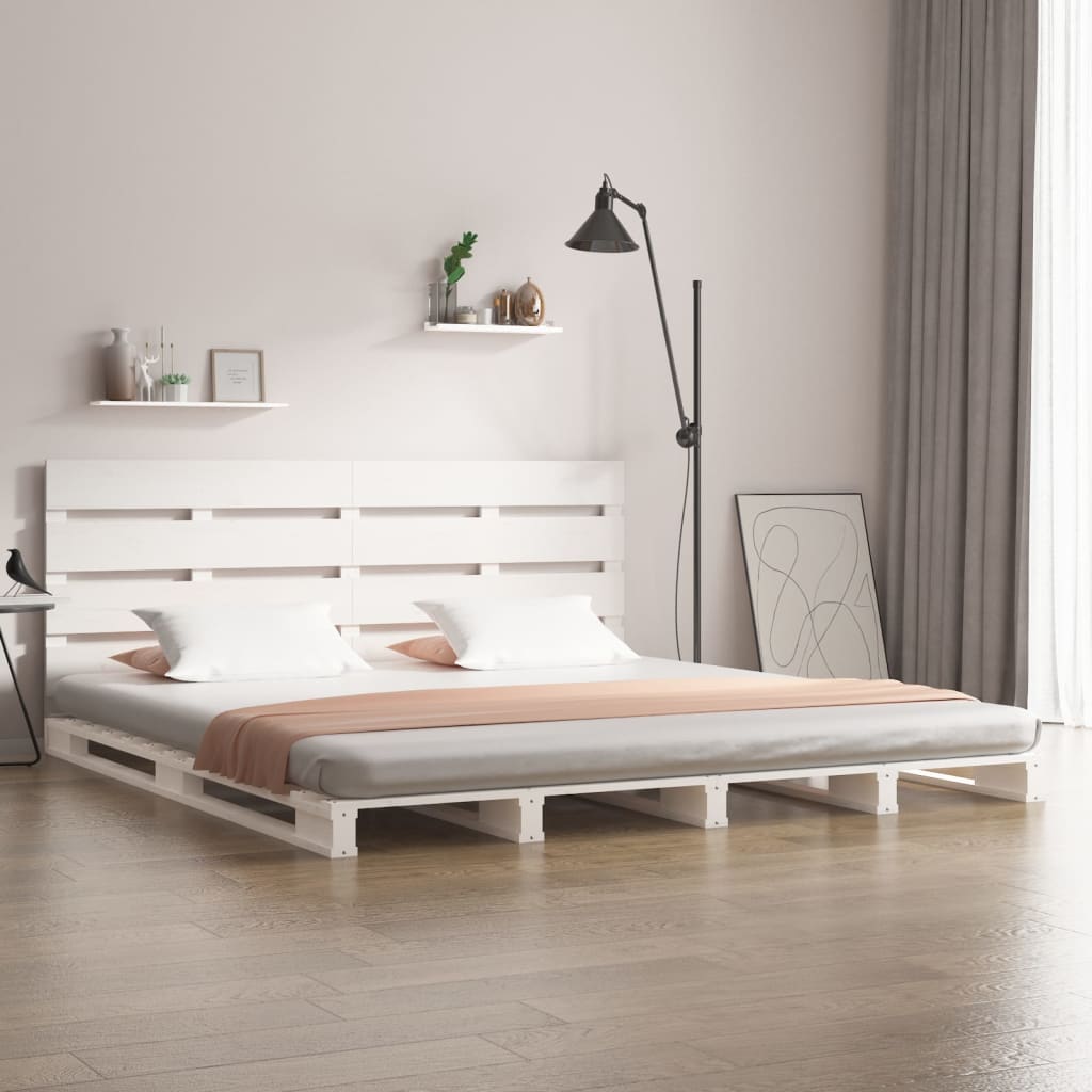 Estrutura de cama 160x200 cm pinho maciço branco