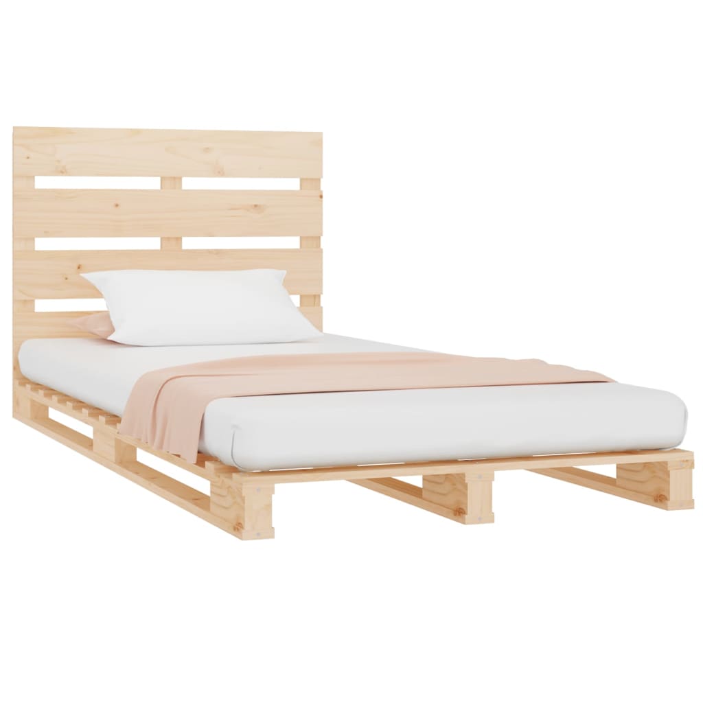 Cama sem colchão 75x190 cm madeira de pinho maciça branco