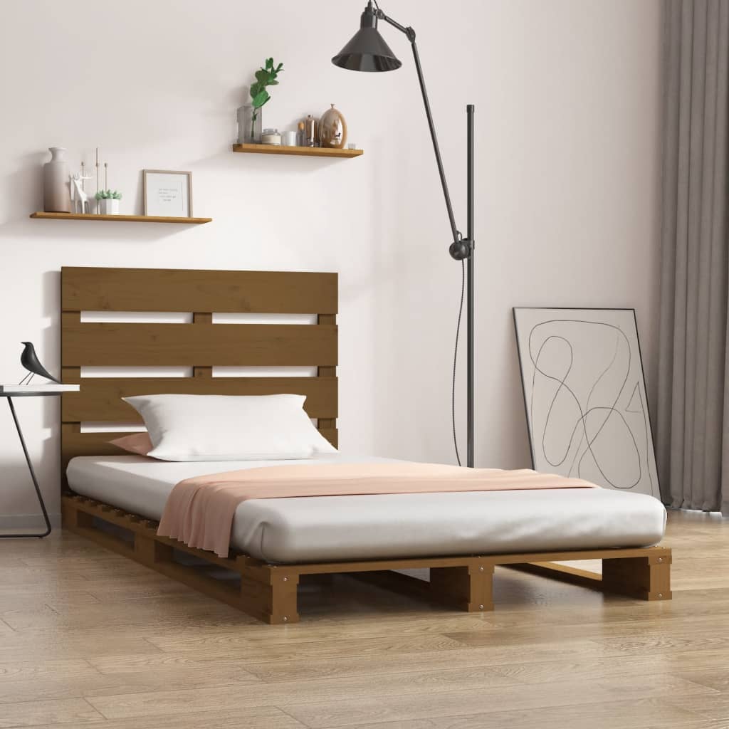 Cama sem colchão 75x190 cm madeira de pinho maciça branco