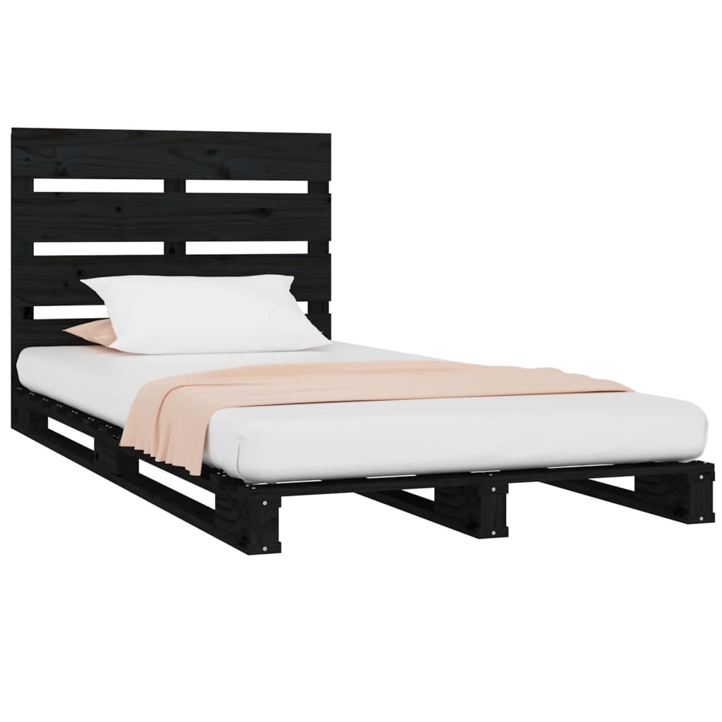 Cama sem colchão 75x190 cm madeira de pinho maciça branco