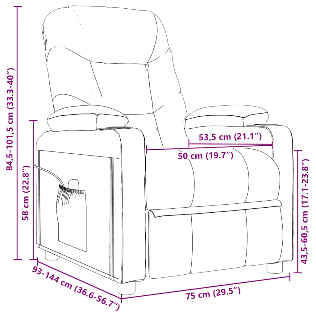 Poltrona reclinável tecido preto