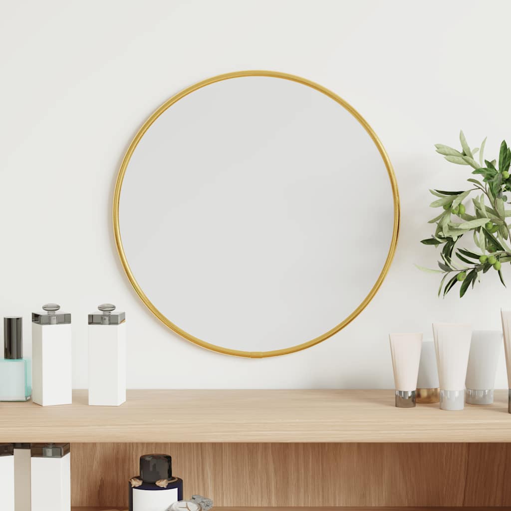Espelho de parede Ø30 cm redondo dourado