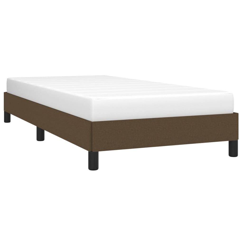 Estrutura de cama sem colchão 80x200 cm tecido castanho-escuro