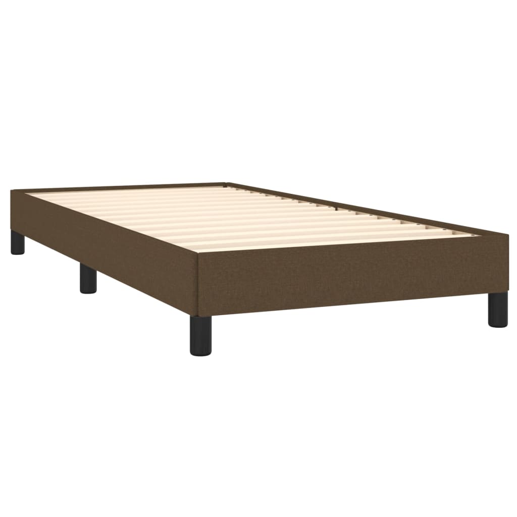 Estrutura de cama sem colchão 90x200 cm tecido castanho-escuro