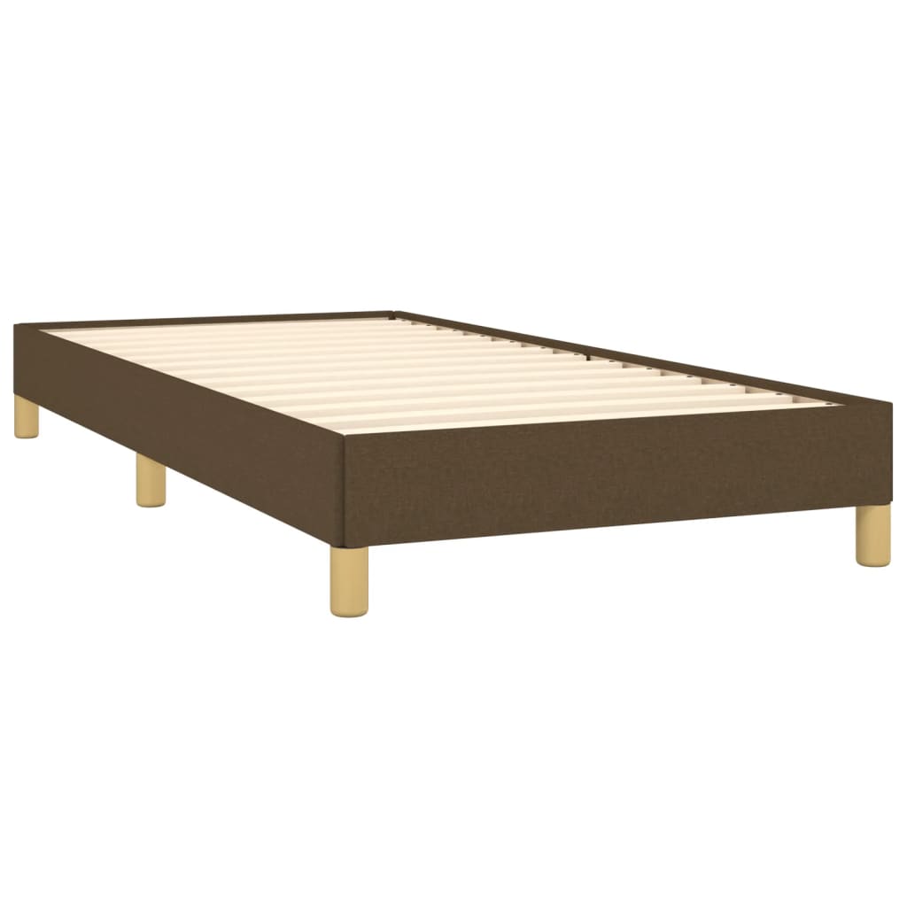 Estrutura de cama sem colchão 80x200 cm tecido castanho-escuro