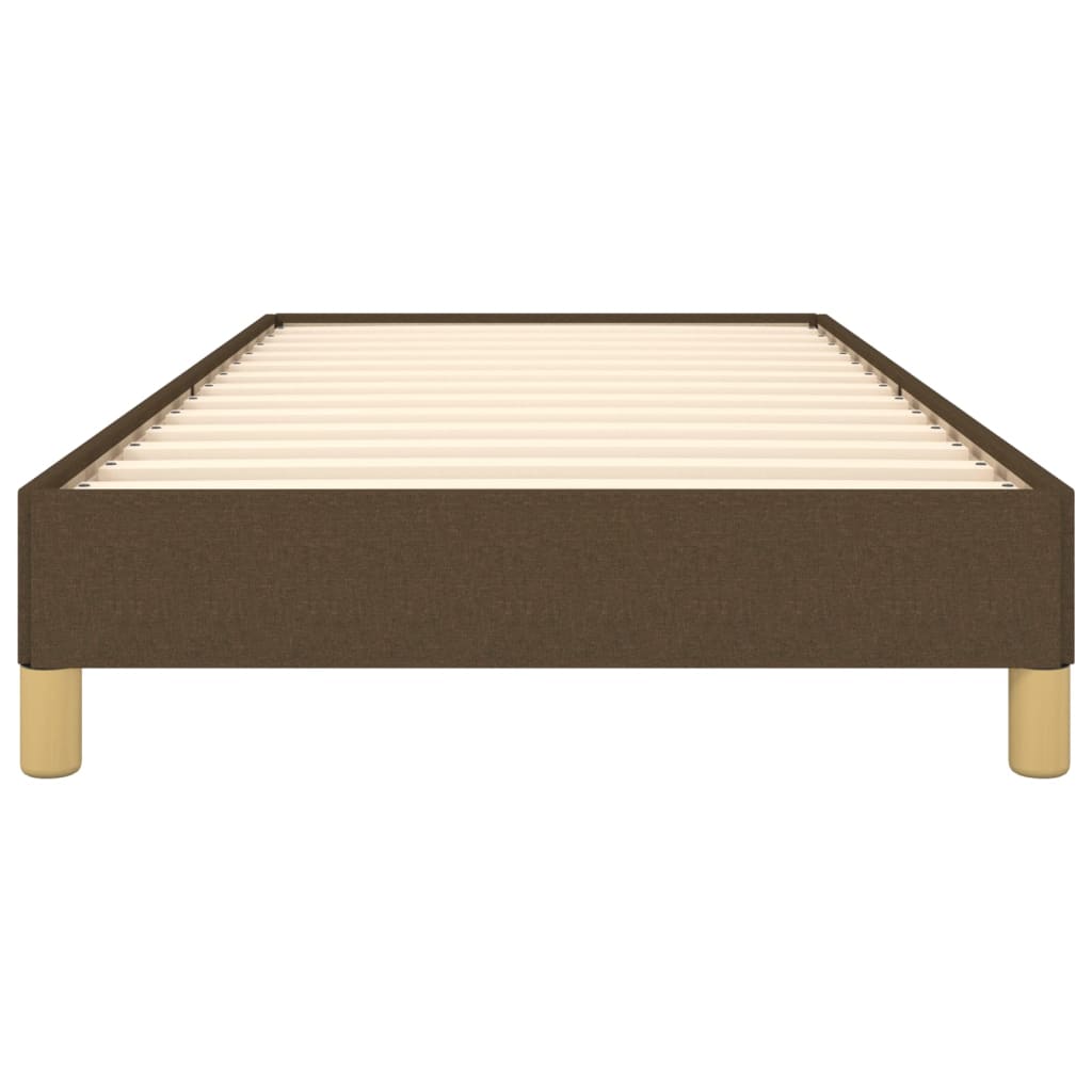 Estrutura de cama sem colchão 80x200 cm tecido castanho-escuro