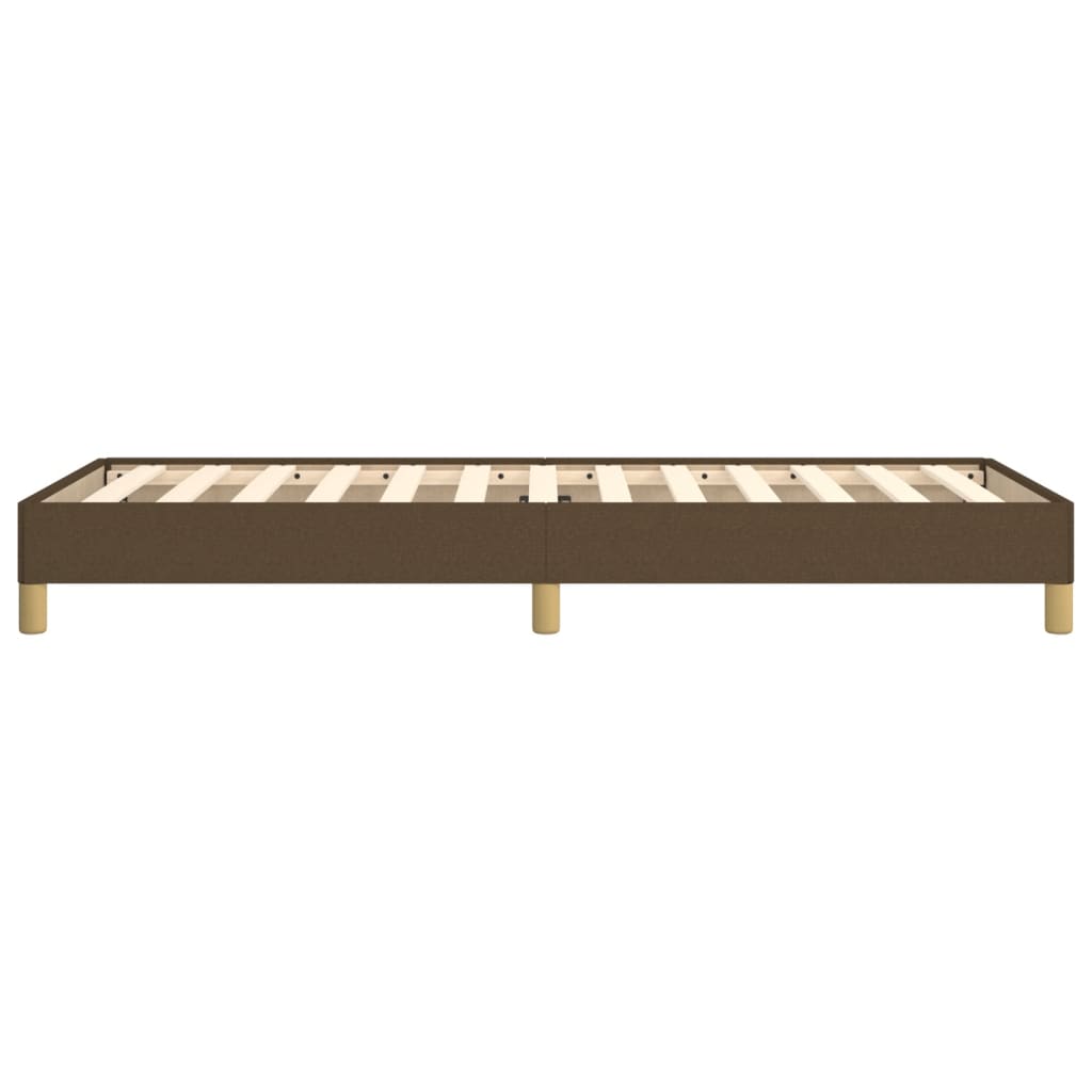 Estrutura de cama sem colchão 80x200 cm tecido castanho-escuro