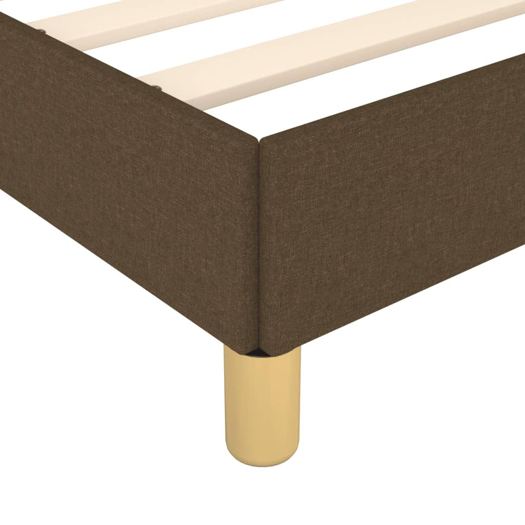 Estrutura de cama sem colchão 80x200 cm tecido castanho-escuro